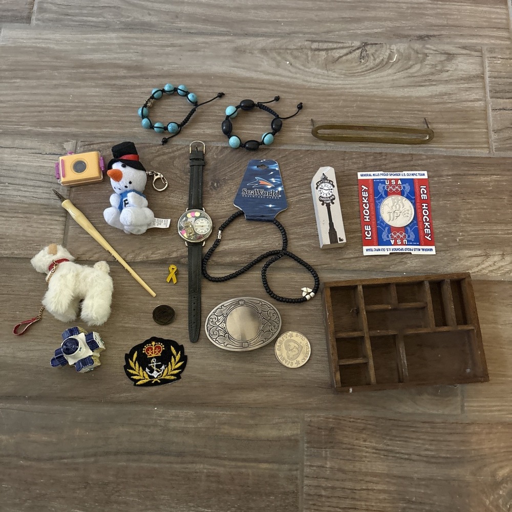 Vintage Lot Trinket Glass Lighthouse Top, Watch, Jewelry, Miniature Wall Cabinet
